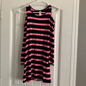 Girls long sleeve dress with open shoulders